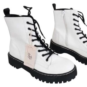 Sincerely Jules White Combat Boots